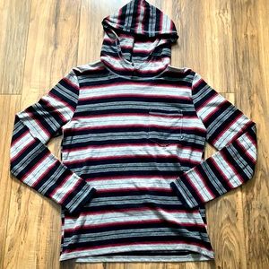 Vans skateboard Long Sleeve Tee shirt Hoodie Stripped Classic Black & Red Medium